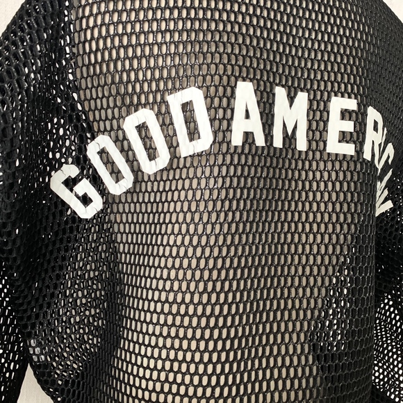 GOOD AMERICAN WARRIOR SHEER FISHNET CROP TOP - Picture 3 of 6